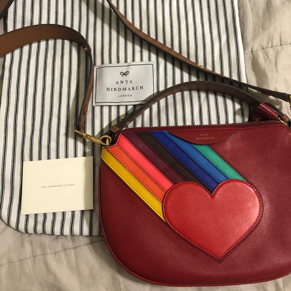 Anya Hindmarch Red Heart Rainbow Soft Stack